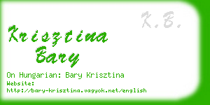 krisztina bary business card